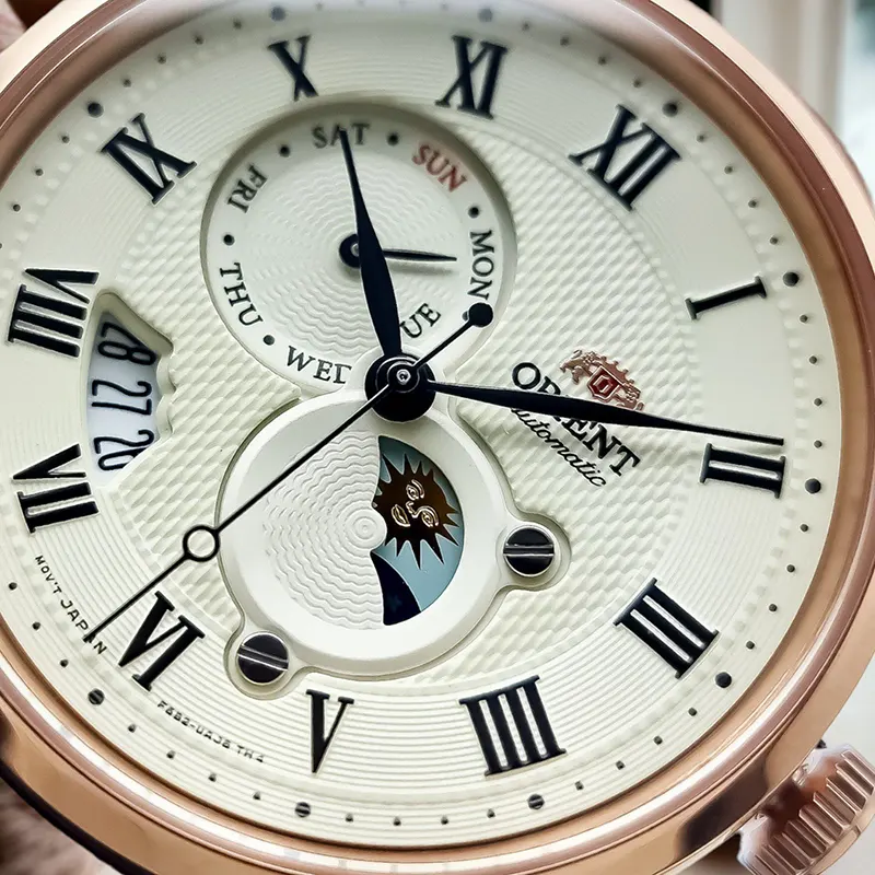 Orient Sun & Moon Automatic White Dial Men's Watch- RA-AK0007S